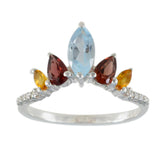 Lea crown multicolor Penta Ring Multi Stone Multicolor